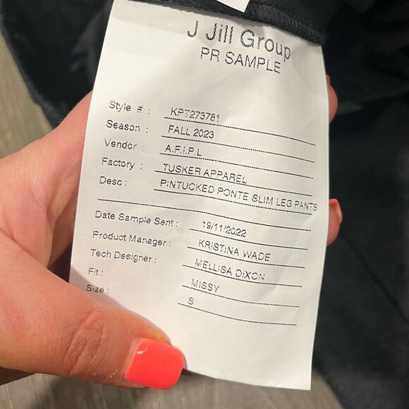 NWOT J. Jill Pintucked Ponte Slim-Leg Pants Mid Rise Pull-On Stretch Gray Size S - Picture 7 of 11